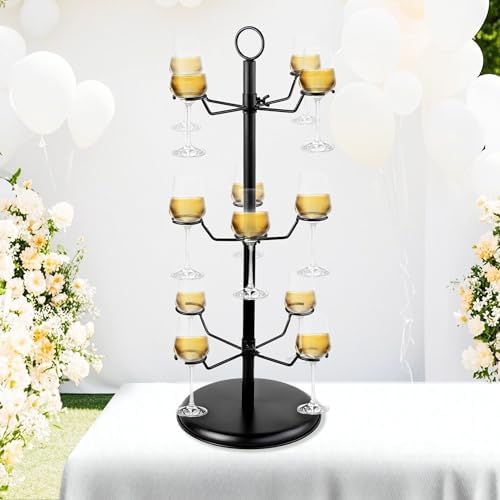 AQAREA Champagne Tower Stemware Racks 3 Tier 12 Holders