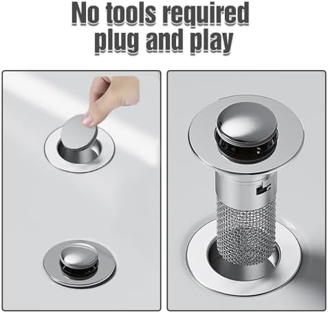 Bathroom Sink Drain Strainer with Two Sizes 2Pcs Hair Catcher
