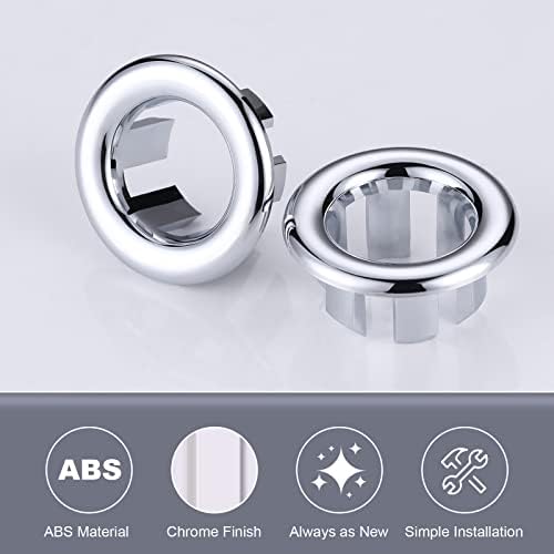 2 Pack Sink Overflow Ring Chrome