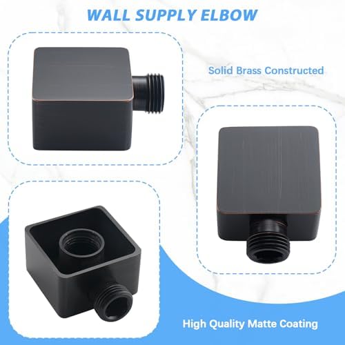 Wall Supply Elbow for Handshower Brass Square Mount Hose Connector G12
