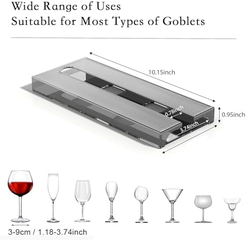 Wine Glass Holder 4-Pack Gray for Kitchen Home Bar