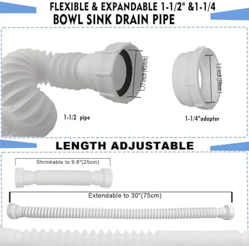 TGEOND Flexible 1-12 P-Trap for Kitchen and Shampoo Bowls