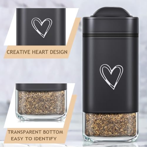 Salt and Pepper Shakers Set Modern Heart Design