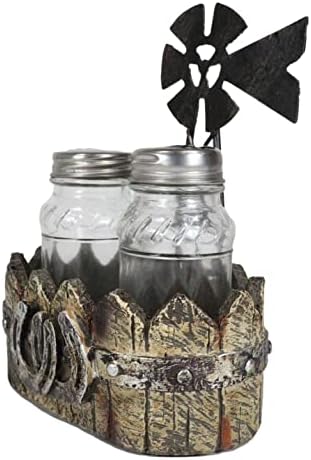 Ebros Gift 6 Tall Rustic Windmill Salt Pepper Shaker Set 1