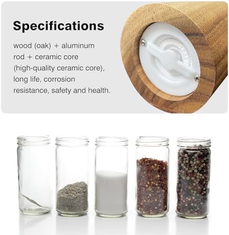 SMNVL Wood Salt Pepper Grinder Set 2 Pack