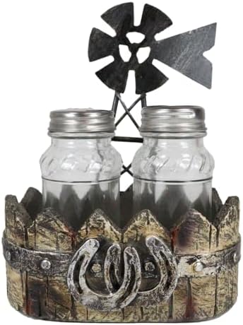Ebros Gift 6 Tall Rustic Windmill Salt Pepper Shaker Set 1