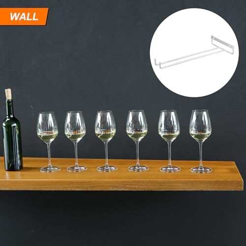 Uxcell 2Pcs Iron Wine Glass Rack - Wall Mountable Silver