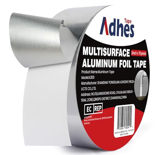 ADHES Heavy Duty Aluminum Foil Tape 2 Inch x 210 Feet