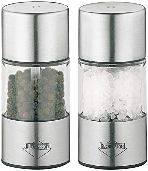 Kchenprofi Salt and Pepper Set - Clear Shaker with Ceramic Grinder