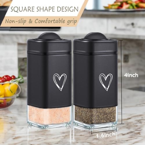 Salt and Pepper Shakers Set Modern Heart Design