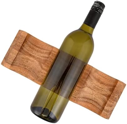 EDHAS Acacia Wood Tabletop Wine Rack Holder