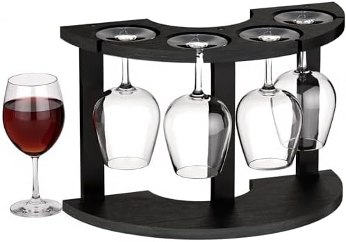 Lacinoeo Countertop Wine Glass Rack for 4 Glasses