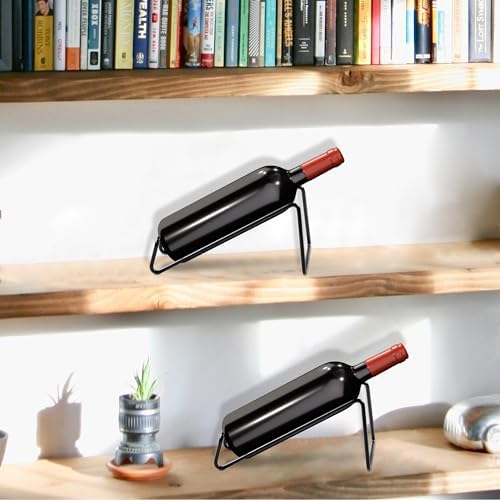 TONLEA 2Pcs Tabletop Wine Rack Black