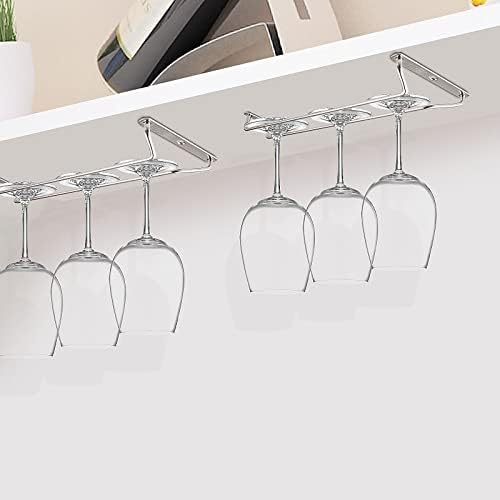 CUKE2BEET 118 Inch Stainless Steel Wine Glass Rack for Cabinet