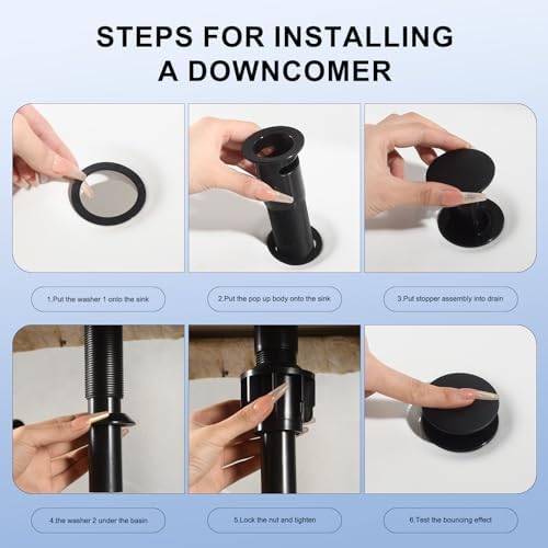 Jorilaisa Pop Up Drain Stopper Matte Black