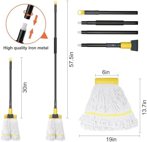 KeFanta Heavy Duty Wet Mop with 60 Long Handle 1