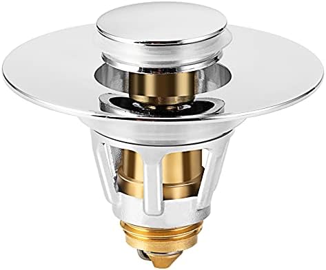 Drifop Universal Sink Stopper with Hair Catcher 11-15 Inch Drain Silver