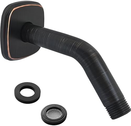 HOMYEP 6 Inch Oil Rubbed Bronze Angled Shower Arm with Flange
