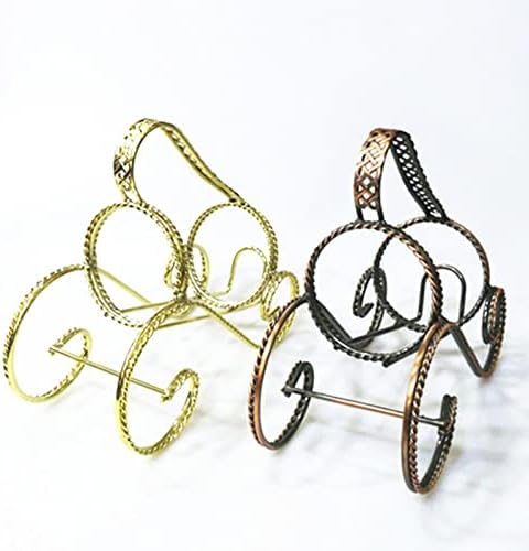 JUSHZ Iron Wine Rack with Art Plating Elegant Home Decor