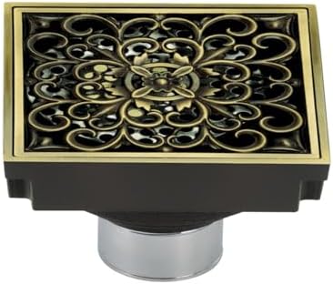 Kingston Brass Watercourse Scroll 4 Inch Square Grid Drain Strainer