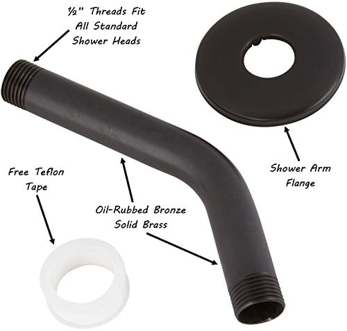 Aqua Elegante 6 Inch Stainless Steel Shower Arm with Flange