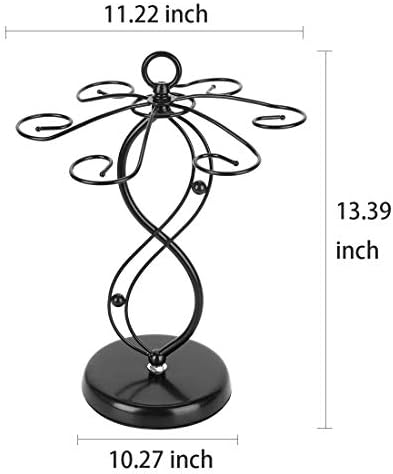 FOMANSH Countertop Wine Glass Holder with 6 Hooks Black 1