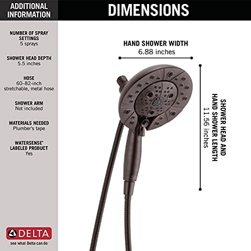 Delta In2ition 5-Setting Hand Held Shower Head with Hose Venetian Bronze