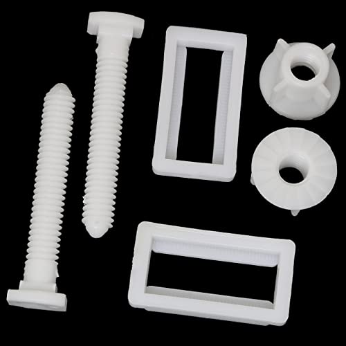White Plastic Toilet Seat Hinge Bolts 2PCS