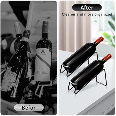 TONLEA 2Pcs Tabletop Wine Rack Black