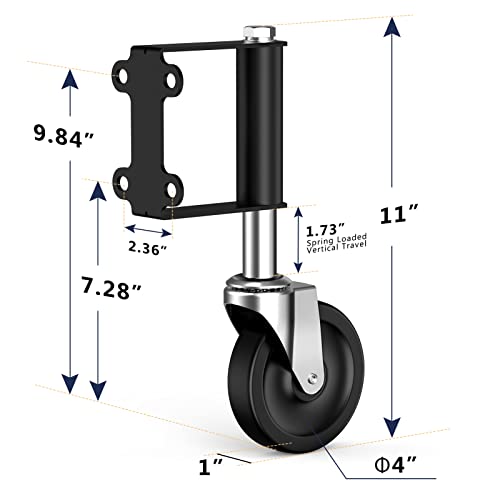 Ronlap Heavy Duty Gate Wheels 220 Lbs 4 Inches 2 Pack Black
