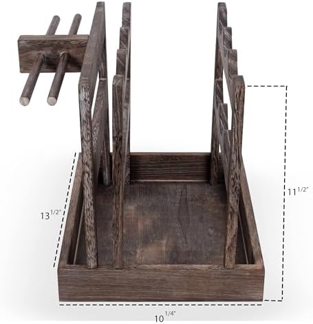 Rustic State Burnt Brown Wood Wine Rack for 6 Bottles