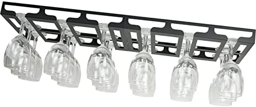 Wine Glass Rack Holder - 3 Rows Metal Cabinet Organizer for Bar Kitchen