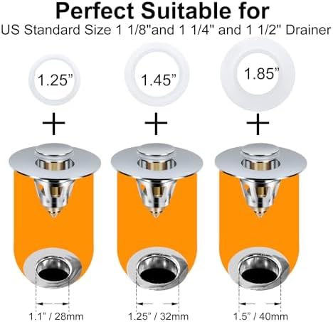 Universal Fit Pop Up Sink Stopper with Hair Catcher