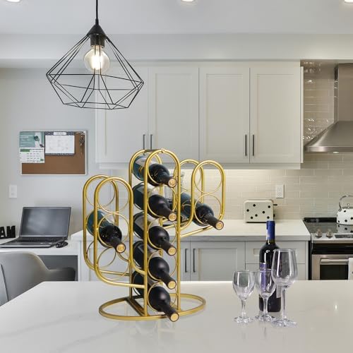 10 Bottles Wine Rack with Cactus Design
