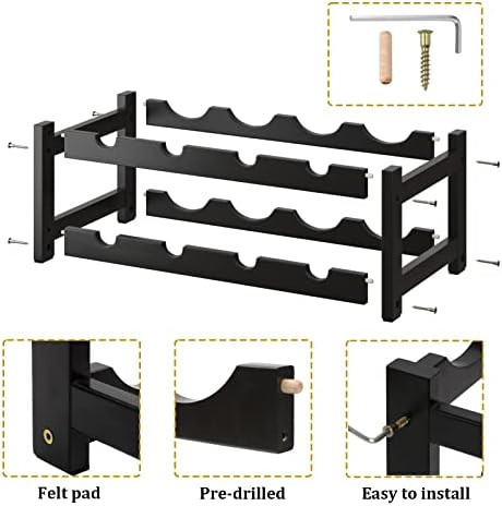 BAMEOS Freestanding 8 Bottle Bamboo Wine Rack 2 Tier