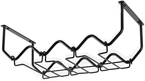 Wallniture Piccola Under Cabinet Wine Rack Glasses Holder