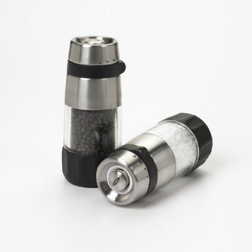 OXO Salt Pepper Grinders with Soap Dispensing Brush Storage
