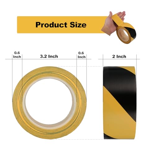 LeaGerous Safety Stripe Tape Yellow Black 2x36 Yards