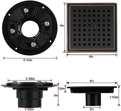 SaniteModar 6 Inch Shower Floor Drain with Flange
