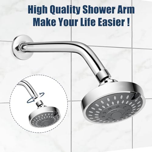 10 Inch Chrome Shower Arm with Flange Wall Mount