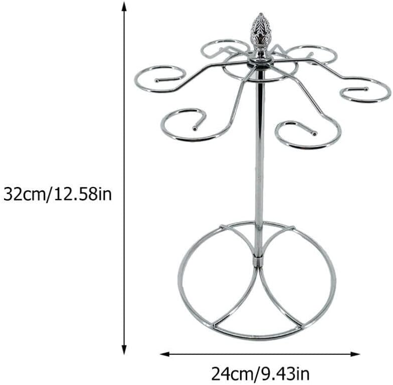 Cabilock Wine Glass Holder Freestanding Stemware Rack with 6 Hooks