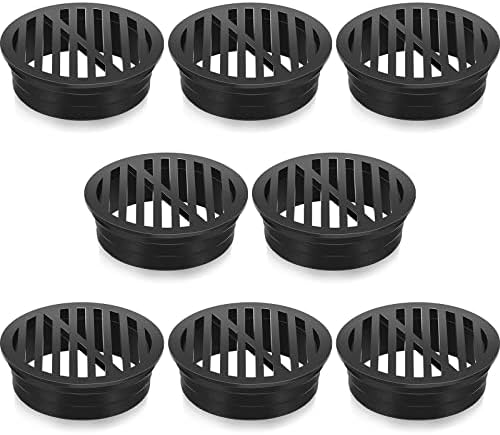 Taiyin 8 Pcs 45-inch Plastic Round Grate Cover Black