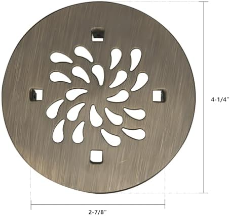 4-14 Round Shower Drain Cover - 304 Stainless Steel - Antique Brass