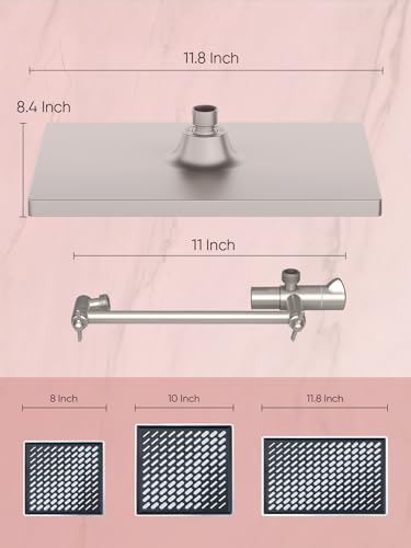 Cobbe 118 Inch Rain Shower Head with 6 Modes and Adjustable Arm
