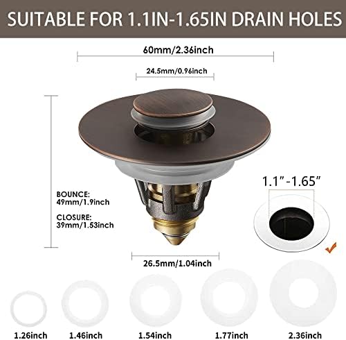 Fransiton Dark Bronze Sink Stopper with Hair Catcher 1