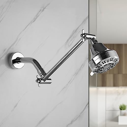 Pichrain Chrome Shower Head Extender - 10 Inch Adjustable G12 Connector