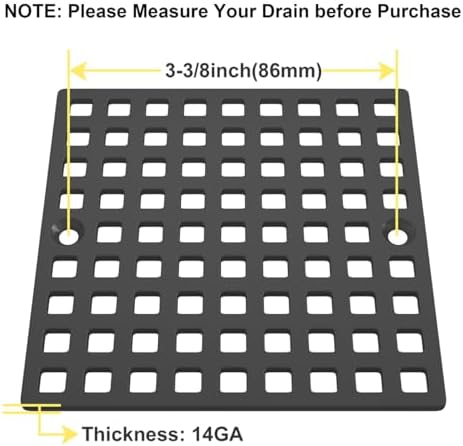 Yaseingoo 2PC 4 Matte Black Drain Cover for Bathrooms and Showers