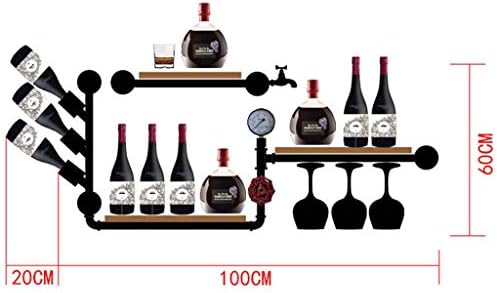 Industrial Wine Rack With Lamp For Bar And Home