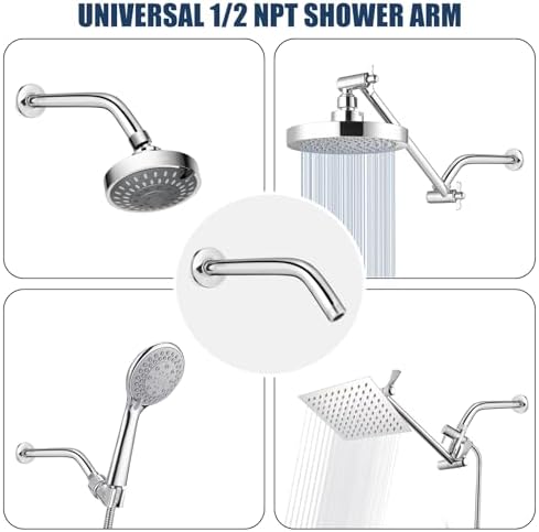 10 Inch Chrome Shower Arm with Flange Wall Mount