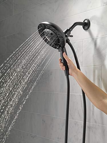 Delta H2Okinetic Dual Shower Head with Handheld Matte Black